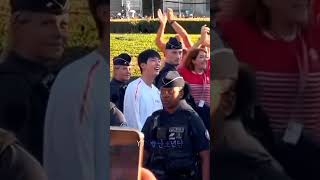 COP REACT👮‍♂️ NO one can RESIST JIN HANSOME FACE 😳  jin paris olympics 🔥 [upl. by Owades797]