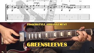 GREENSLEEVES Fingerstyle  Fingerpicking GUITAR LESSON TUTORIAL  TAB  Easy Fingerstyle Song [upl. by Ameerak]