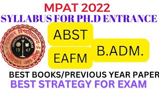 MPAT 2022 SYLLABUSSYLLABUS BADMEAFMABSTCOMMERCE SYLLABUS FOR PHD ENTRANCE RAJASTHAN UNIVERSITY [upl. by Marolda]