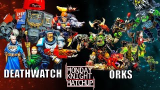 Orks vs Deathwatch  Warhammer 40K Battle Report  Monday Knight Matchup [upl. by Bartley]