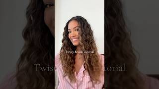 Twisty Braids Tutorial hairtutorial heatlesswaves wavyhair overnightwaves [upl. by Teddman]