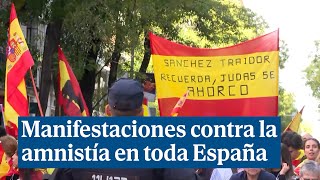 Manifestaciones contra la amnistía en numerosas ciudades de España [upl. by Raff]