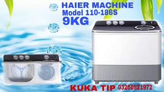 HAIER WASHING MACHINE 110186S INFO [upl. by Moorish830]