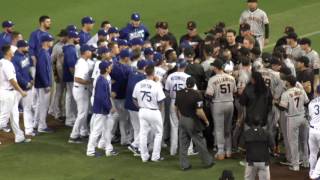 Giants and Dodgers Brawl [upl. by Rhodie]