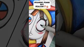 Drawing Pomni 🤡 from The Amazing Digital Circus 🎪 But Cartoon VS Realism ✨ pomni art drawing [upl. by Quirk]