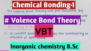 Valence Bond Theory VBT [upl. by Neras]