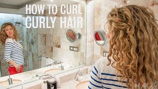 How to re style curly hair on the second day [upl. by Sirc]