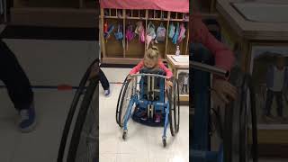 First time using a standing frame cerebralpalsy stander shorts [upl. by Ahsilet350]