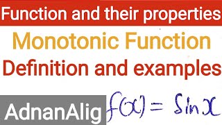 4 Definition of monotonic Function  function and their properties  Real Analysis [upl. by Eesac]