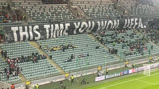 Legia Warsaw unveil Xrated tifo after Uefa shut down ultras section of stadium [upl. by Westhead882]