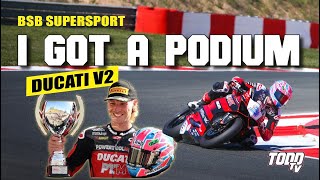 Racing my DUCATI V2 in British Supersport  TODD TV [upl. by Venetia597]