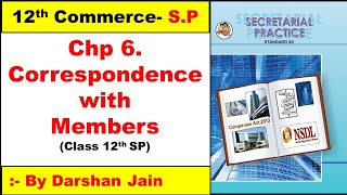 SP  CORRESPONDENCE WITH MEMBERS  CHAPTER 6  SPECIMEN LETTERS  ISSUE SHARE CAPITAL  BY DARSHAN [upl. by Marigolda]