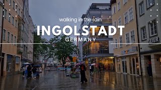 Walking in the Rain in Ingolstadt Germany  Rain Ambience 4K [upl. by Akerley]