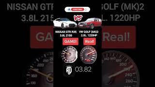 Tuning Nissan GTR r35 2150hp 2200hp vs golf GTI [upl. by Trebliw560]