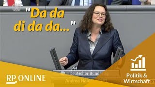 Rückblick Nahles singt PippiLangstrumpfLied im Bundestag [upl. by Denice]