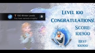 Frozen Free Fall Snowball Fight  Level 100  100 Winter Levels Trophy  Achievement [upl. by Pitts]