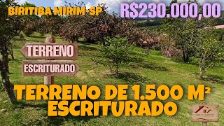 TERRENO 1500 M² ESCRITURADO EM BIRITIBA SP R23000000 [upl. by Cora775]