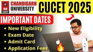 Chandigarh University BTech Entrance Exam 2025  CUCET 2025 Registration Date Application Form Date [upl. by Coh]