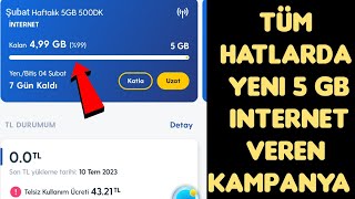 YENİ KAMPANYA 5 GB İNTERNET VERİYOR  bedava internet kazanma 2024 [upl. by Pasol]