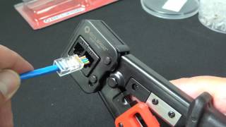 How To Crimp RJ45 Pass Through Modular Plugs w QuikThrough Crimp Tool [upl. by Tedman]