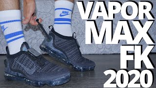 THE BEST VAPORMAX Nike AIR VAPORMAX 2020 FLYKNIT BLACK  DARK GREY On Foot Review [upl. by Orutra]