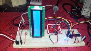 NFC PN532 interfacing with microcontroller dspic30f via UART TAG ID read and view on I2C bus LCD [upl. by Korrie]