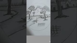 drawing circlescenery pencilsketchshortsvideo shorts [upl. by Winebaum]