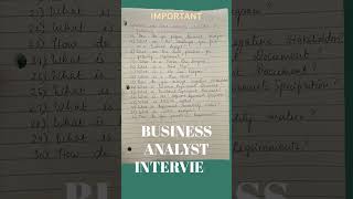 BUSINESS ANALYST INTERVIEW QUESTIONS businessanalystcourse [upl. by Anair]