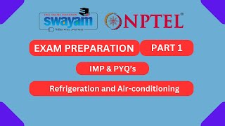 Refrigeration and Air conditioning Part 1  NPTEL Exam Series  MYSWAYAM nptel2024 nptel myswayam [upl. by Lehcim264]