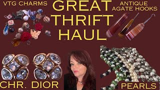 Vintage amp Designer Jewelry Haul Chr Dior Pearls Vtg Charms Antique Agate Hooks dior vintage [upl. by Odille]