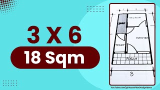 18 square meter House Plan Design 3x6 meters [upl. by Eleonore237]