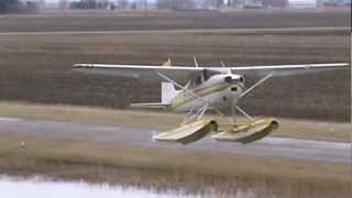 Cessna 180C On Floats Takeoff CSU3 [upl. by Clayborn381]