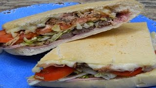 How to make a Boricua style Tripleta SandwichTriple meat sandwich [upl. by Notlew]