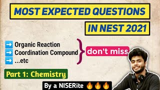 Most important and expected chapterstopics in NEST 2021 exam  Chemistry  NISER  CEBS [upl. by Narut]