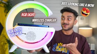 Amazing Wireless Charger with Bluetooth Speaker amp RGB Lamp 😍  GShape Unboxing amp Review [upl. by Hareehat498]