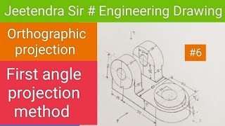 Orthographic projection QN6 Engineering Drawing [upl. by Kcirtap500]