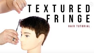 Textured Fringe on Mens Hair  Haircut Tutorial  TheSalonGuy [upl. by Ennayk]