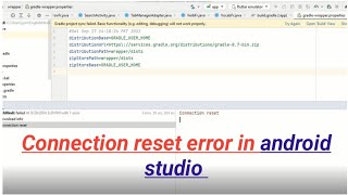 Connection reset error in android studio [upl. by Adnouqal]