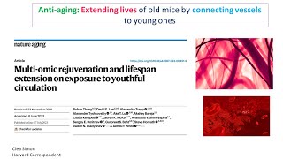 Anti aging Harvard study on Extending lives of old mice by connecting vessels to young ones [upl. by Ycnahc]