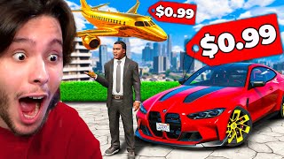 TUDO CUSTA 099 CENTAVOS NO GTA 5 por 24 HORAS [upl. by Yadnus654]