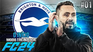 INÍCIO DA ASCENSÃO DE BRIGHTON no MODO CARREIRA TREINADOR EA FC 24 [upl. by Prasad]