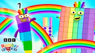 🌈 Colourful Rainbow Maths Adventure  123  Learn to Count with Fun  Numberblocks [upl. by Cirted]