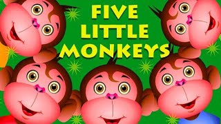 Five Little Monkeys Jumping on the Bed • Nursery Rhymes Song with Lyrics • Cartoon Kids Songs [upl. by Onia]