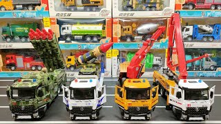 Diecast Trucks Of Military Truck Flatbed Truck Logging Truck Concrete Pump Truck [upl. by Eisset]