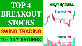 Top 4 Breakout Stocks For Tomorrow  Breakout Stocks For Swing Trading  stocks breakoutstocks [upl. by Adnawot]