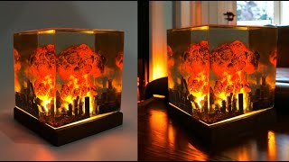 Creating an Explosion Bomb Lamp with Epoxy Resin  DIY Diorama Resin Art [upl. by Eatnhoj]