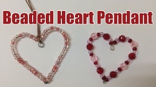 Easy Beaded Heart Pendant DIY Tutorial [upl. by Fisoi]