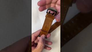 OUHENG Leather Band Compatible with Apple Watch Band Review [upl. by Anivol]