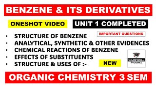 Unit 1 poc 2 Complete  Benzene and its derivatives  Pharmaceutical organic chemistry 3rd semester [upl. by Alien716]