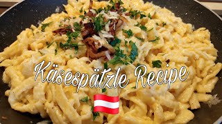 How To Make Spaetzle With Cheese And Caramelized Onion  Käsespätzle  The Wanderlust Family [upl. by Nikolas]